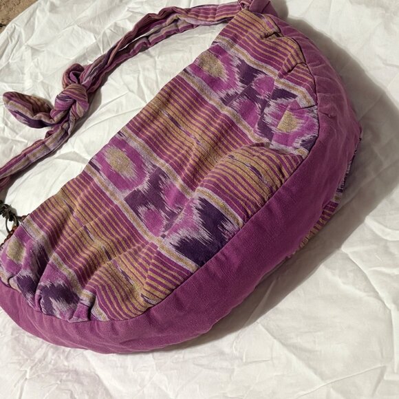 American Eagle Outfitters VTG 2011 Boho Oversized Crescent Ikat Fabric Hobo Bag - Picture 3 of 15